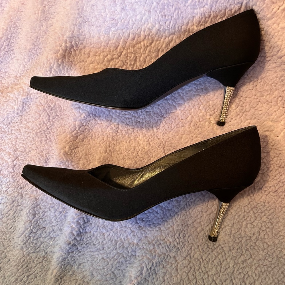 Vintage Stuart Weitzman pumps with Swarovski crystal heels
